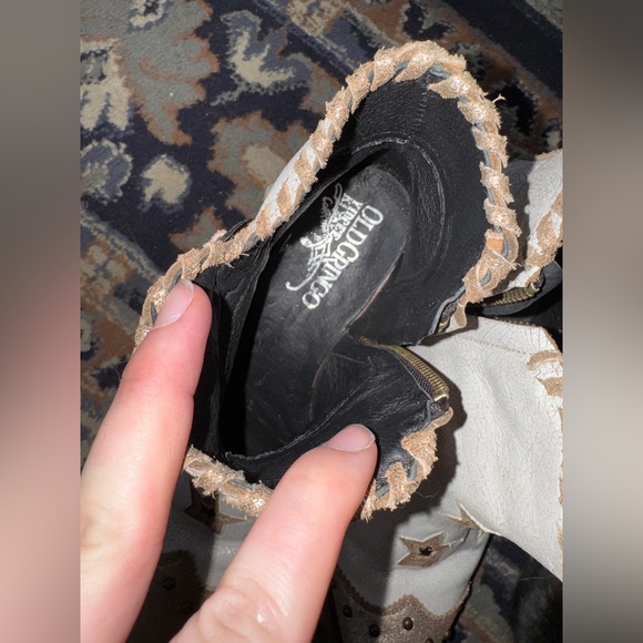 Old Gringo White and Gold Star Ankle Boots - Picture 2 of 7